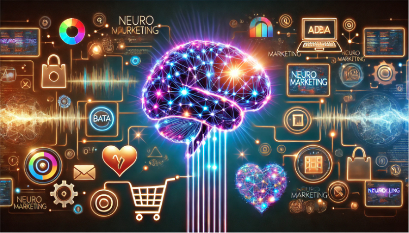 Neuromarketing: Escáner cerebral analizando la actividad neuronal de un consumidor mientras observa una publicidad.